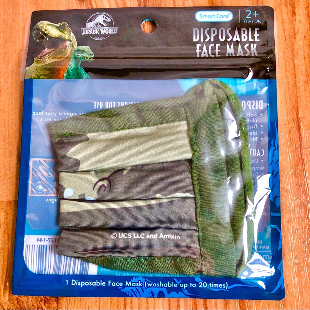 3/$15 NEW Kids Face Mask Jurassic World UNISEX